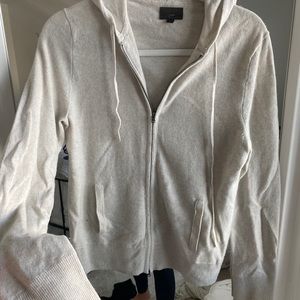 Cashmere zip up with hood